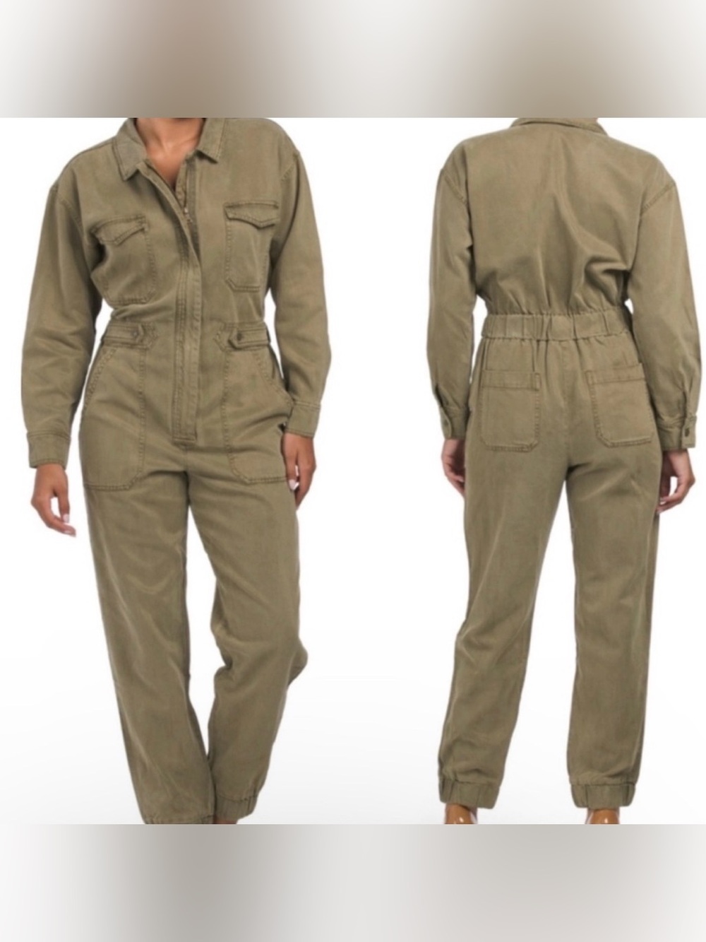 YFB Henry Zippered Jumpsuit size S in ARMY GREEN
